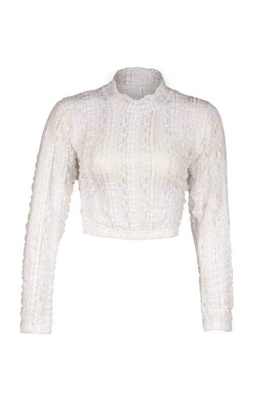 White Dirndl blouse with a flirty, elegant design