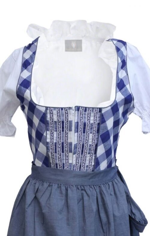 Wensky Midi Denim Dirndl Blue Check - Image 4
