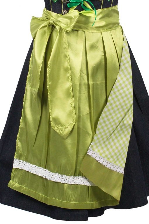 German Dirndl Dress Green 2 Way Flip Apron - Image 3