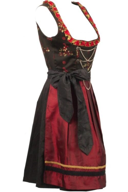 Bavarian maroon Dirndl dress Bruna in red