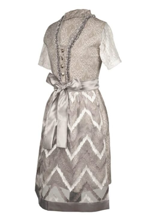 Gray Midi Dirndl Dress Lederhosen Flair - Image 2