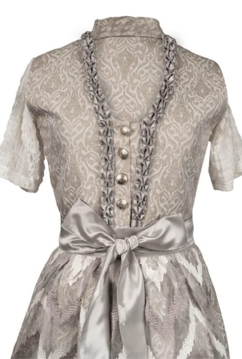 Gray Midi Dirndl Dress Lederhosen Flair - Image 4