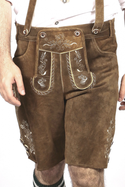 Short Plattler Lederhosen Staggering Brown - Image 8