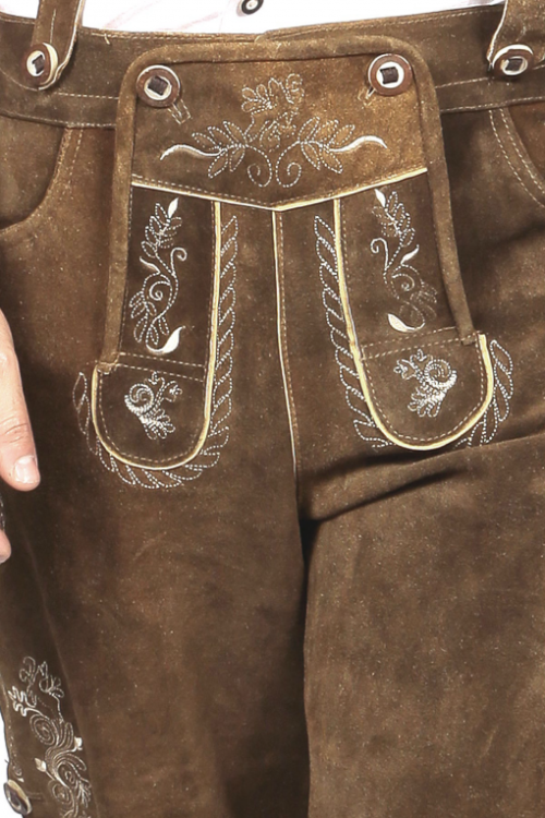 Short Plattler Lederhosen Staggering Brown - Image 9