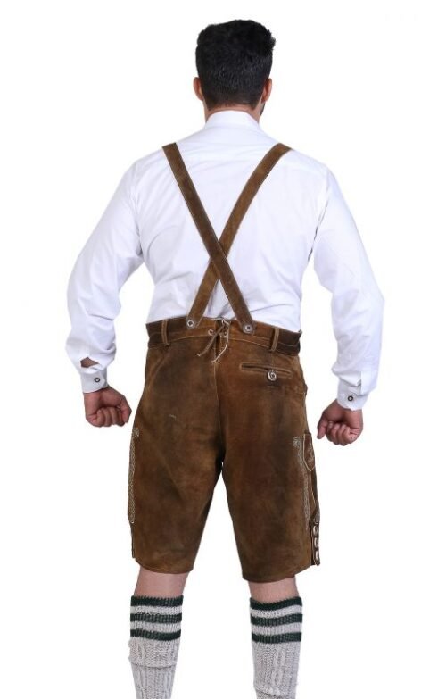 Short Plattler Lederhosen Staggering Brown - Image 6