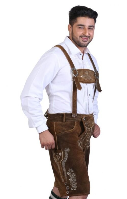 Short Plattler Lederhosen Staggering Brown - Image 7