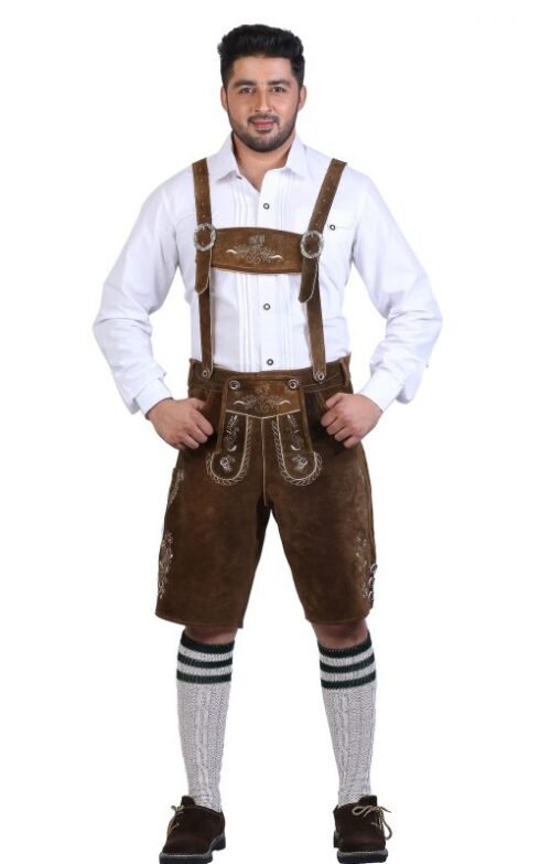 Short Plattler Lederhosen Staggering Brown - Image 5