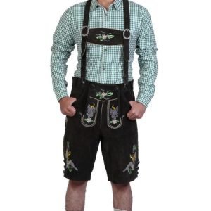 Charcoal Black Short Plattler Lederhosen