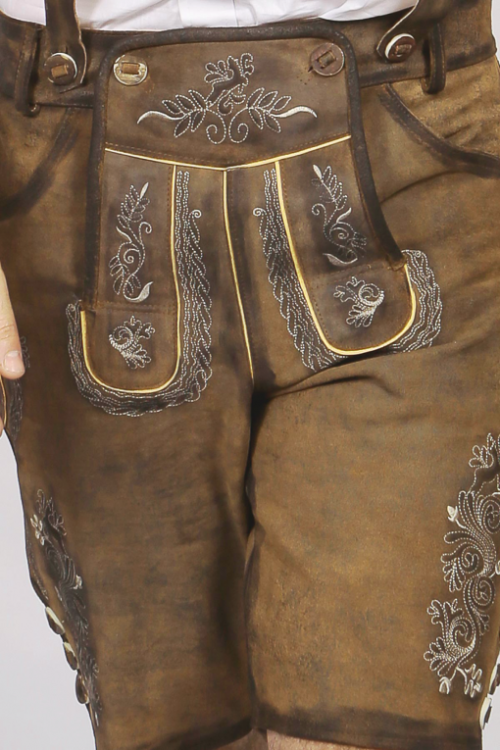 Trachten Short Lederhosen Dark Brown - Image 4