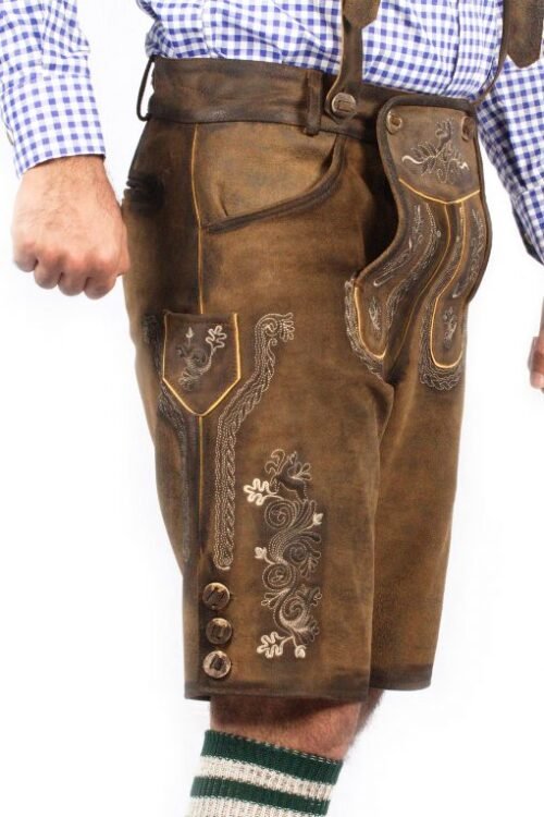 Trachten Short Lederhosen Dark Brown - Image 2