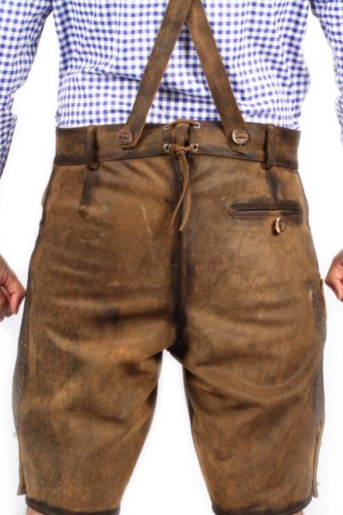 Trachten Short Lederhosen Dark Brown - Image 3