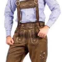 Black Multi Embroidered Short Lederhosen