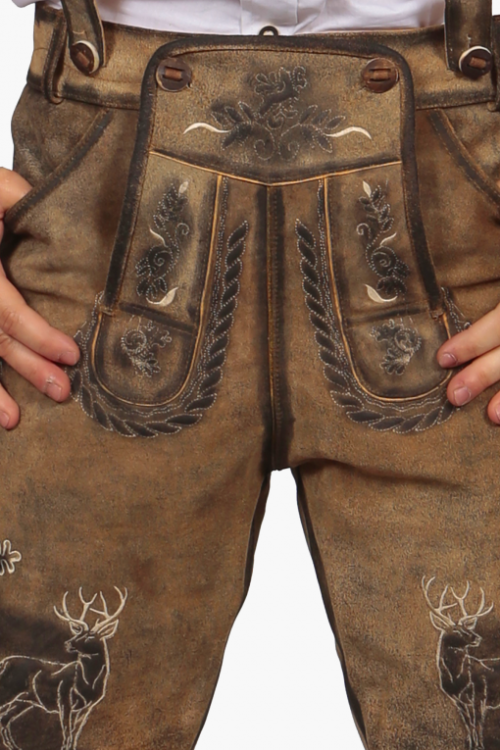 Trachten Short Lederhosen Shaded Wild Brown - Image 4