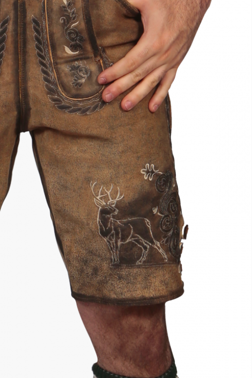 Trachten Short Lederhosen Shaded Wild Brown - Image 5