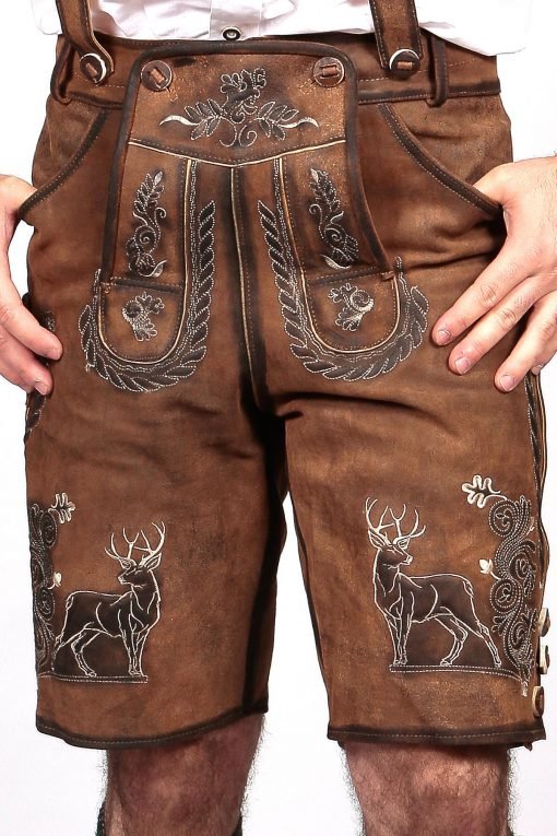 Trachten Short Lederhosen Dark Wild Brown - Image 3