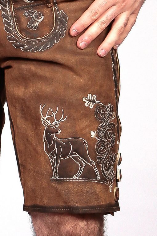 Trachten Short Lederhosen Dark Wild Brown - Image 4
