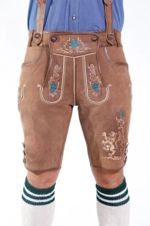 Premium Tannish Brown Trachten Lederhosen (Deer Skin)