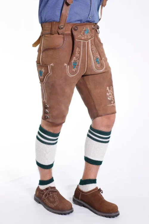 Premium Tannish Brown Trachten Lederhosen (Deer Skin)