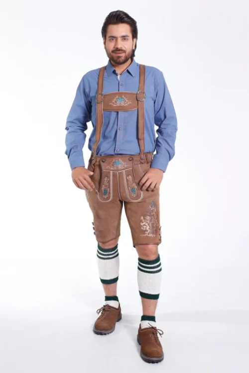 Premium Tannish Brown Trachten Lederhosen (Deer Skin)