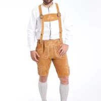 Deep Brown Knee-Length Bavarian Lederhosen
