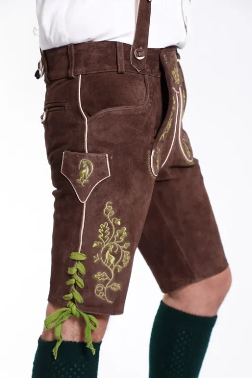 Classic Walnut Brown Lederhosen Attire - Image 4