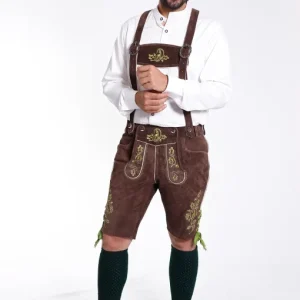 Tan Brown Classy Finished Bavarian Lederhosen