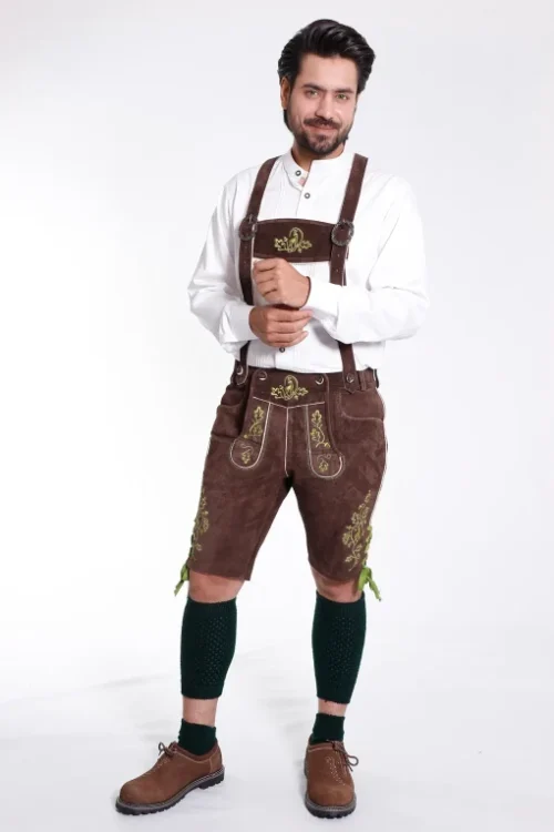 Tan Brown Classy Finished Bavarian Lederhosen