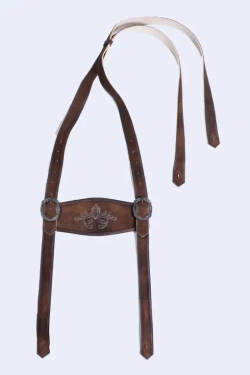 Authentic women’s Lederhosen in vintage brown