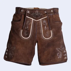 Authentic women’s Lederhosen in vintage brown