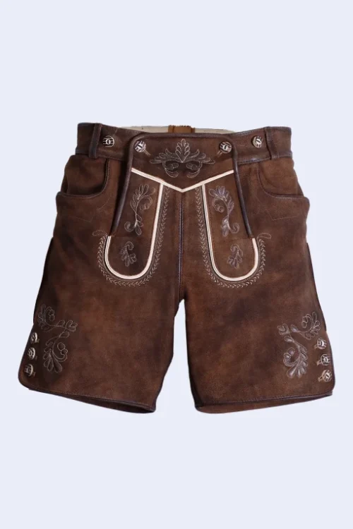 Authentic women’s Lederhosen in vintage brown