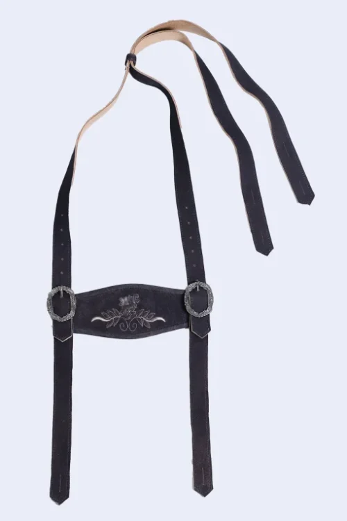 German women’s Lederhosen with black alpine flair