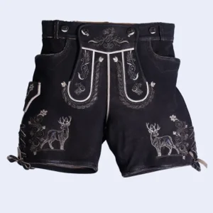 German women’s Lederhosen with black alpine flair