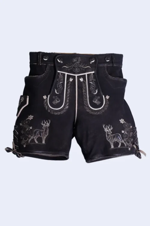 German women’s Lederhosen with black alpine flair