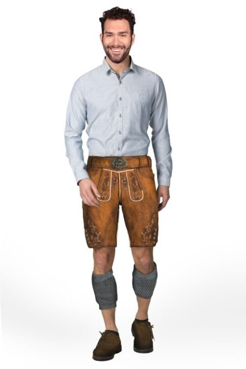 Natural Brown German Lederhosen for Men