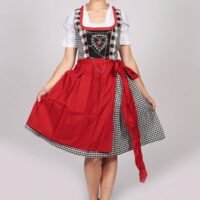 Traditional German black and red Dirndl dress