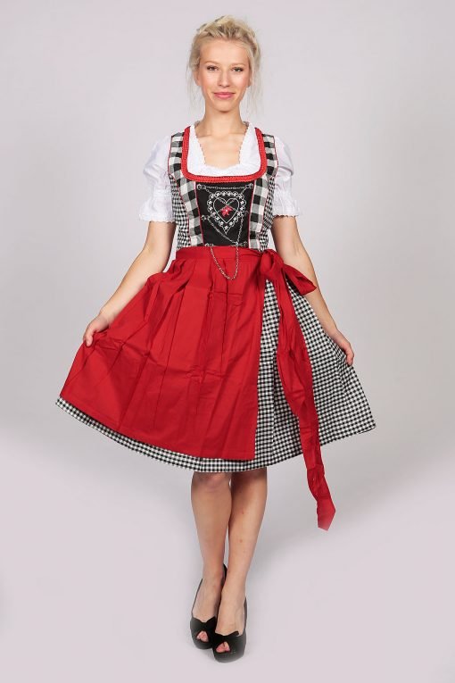 Traditional German black and red Dirndl dress