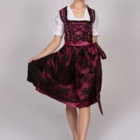 Vintage Traditional Dirndl Dress Maroon