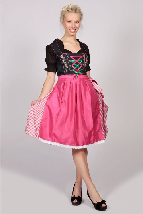 German Dirndl Pink 2 Way Flip Apron