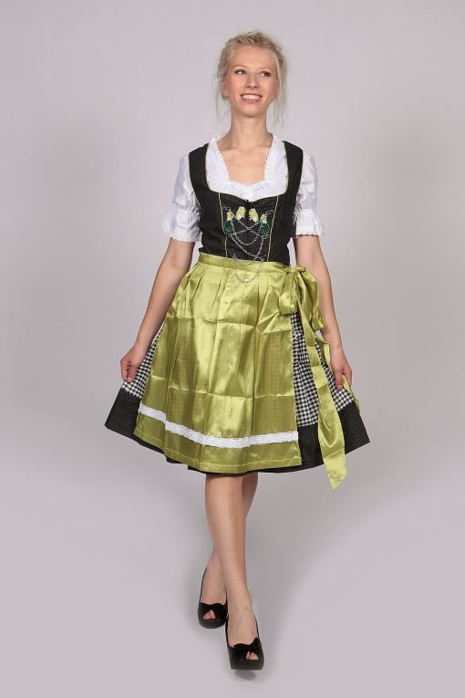 Vintage green midi Dirndl dress Helma