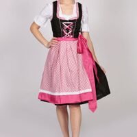 German Dirndl Dress Amara Black Pink