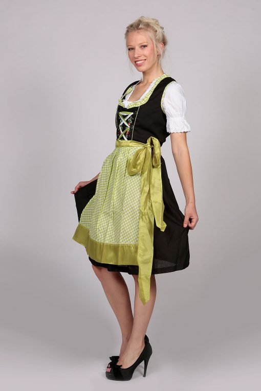 German Dirndl Dress Amara Black Green - Image 3