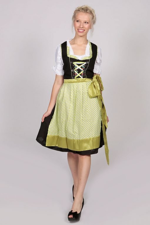 German Dirndl Dress Amara Black Green