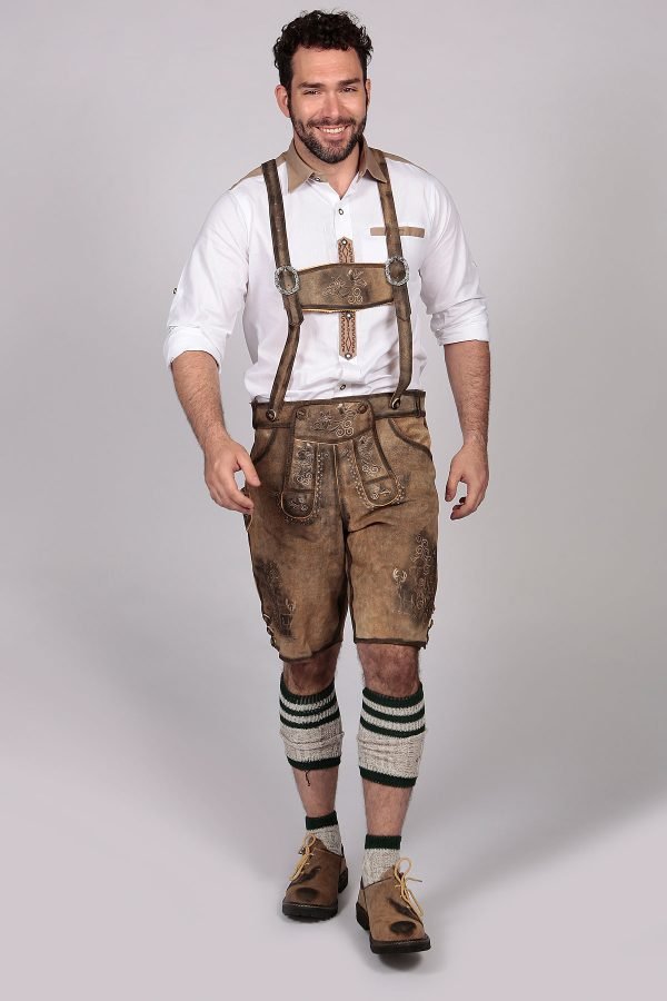 Trachten Short Lederhosen Real Shaded Brown