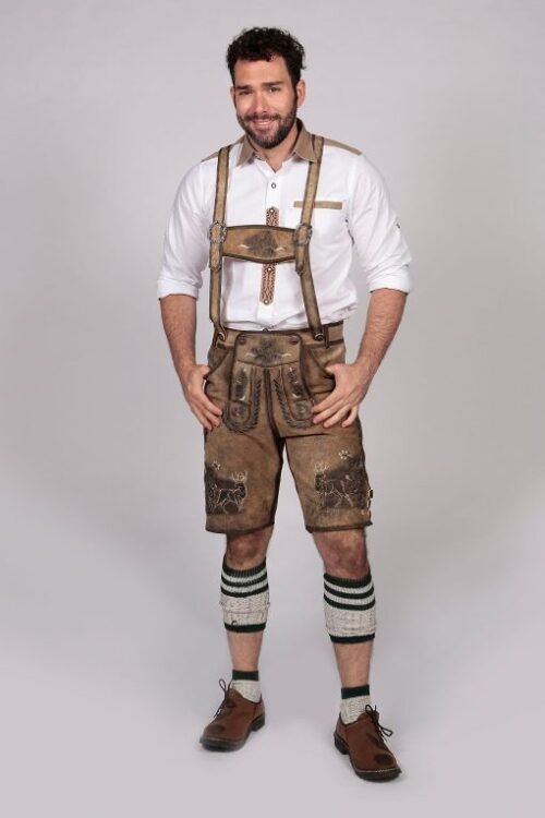 Trachten Short Lederhosen Shaded Wild Brown - Image 2