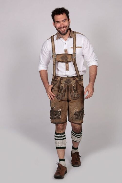 Staggering Brown Short Plattler Lederhosen