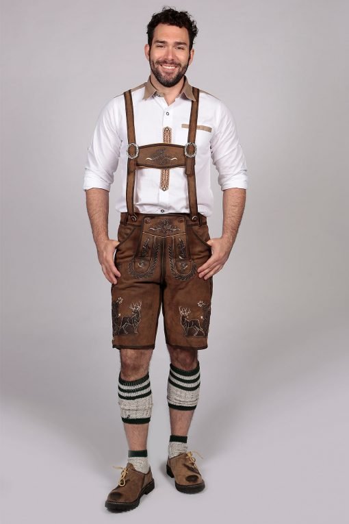 Shaded Wild Brown Trachten Short Lederhosen