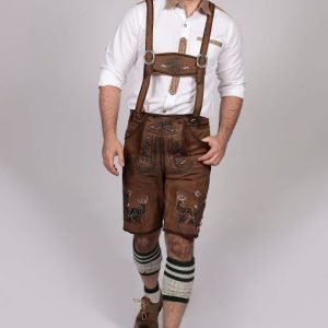 Shaded Wild Brown Trachten Short Lederhosen