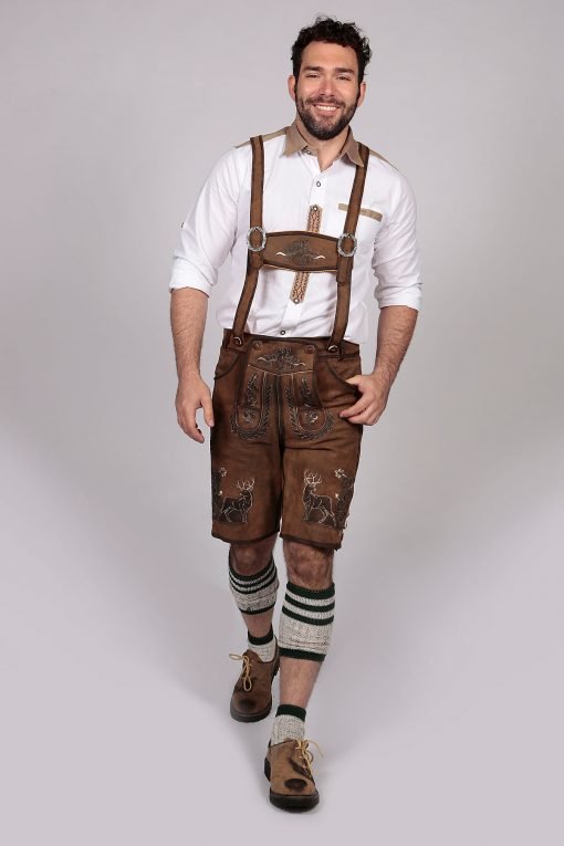 Shaded Wild Brown Trachten Short Lederhosen