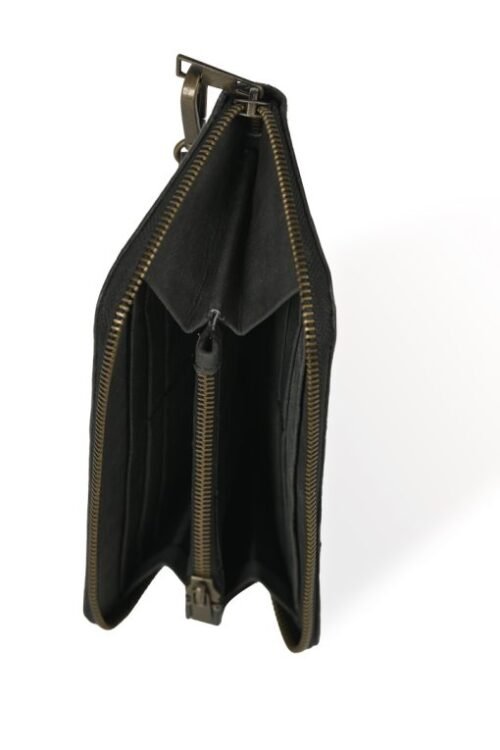 Trendy jet black Oktoberfest clutch with sleek design