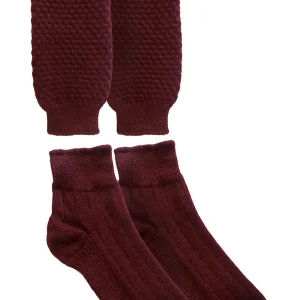 Deep maroon folklore socks for Oktoberfest